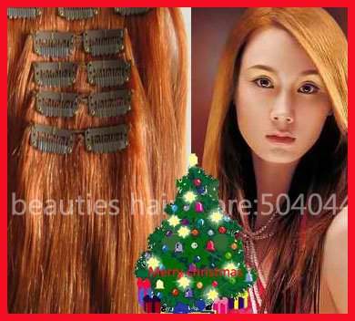 Пряди для волос натуральные рыжие 71 см