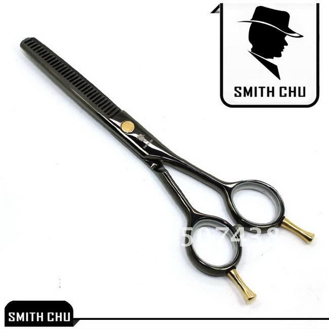 Ножницы для филировки волос  SMITH CHU черного цвета для левой и правой руки 14 см