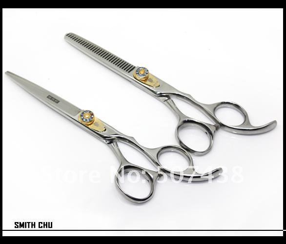Комплект парикмахерских ножниц SMITH CHU с винтиком по середине и декоративным камнем с одной стороны 15 cm