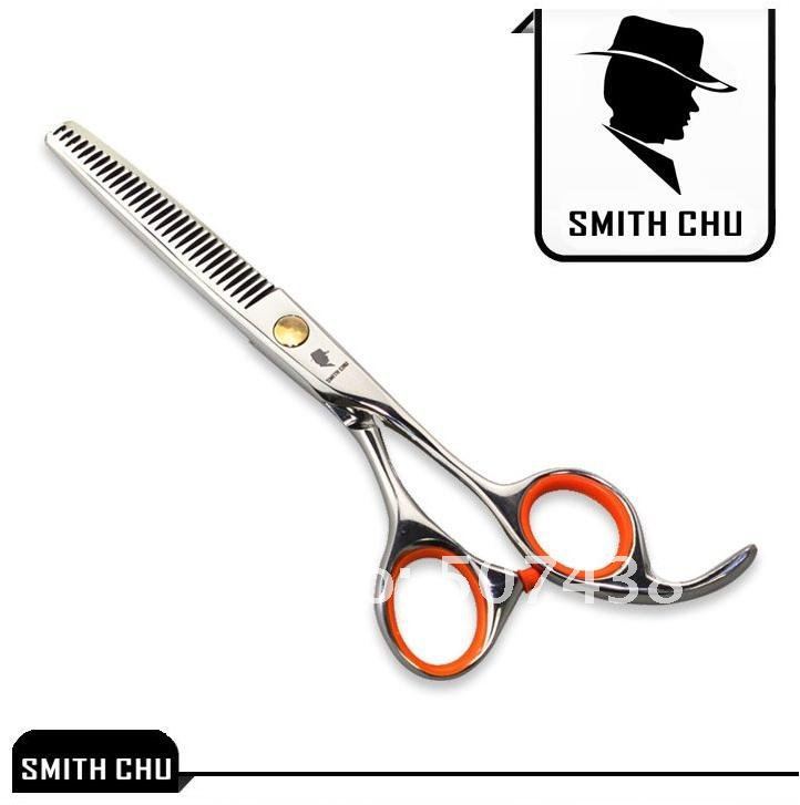 Парикмахерские ножницы SMITH CHU с кольцами ручек оранжевого цвета 15 см