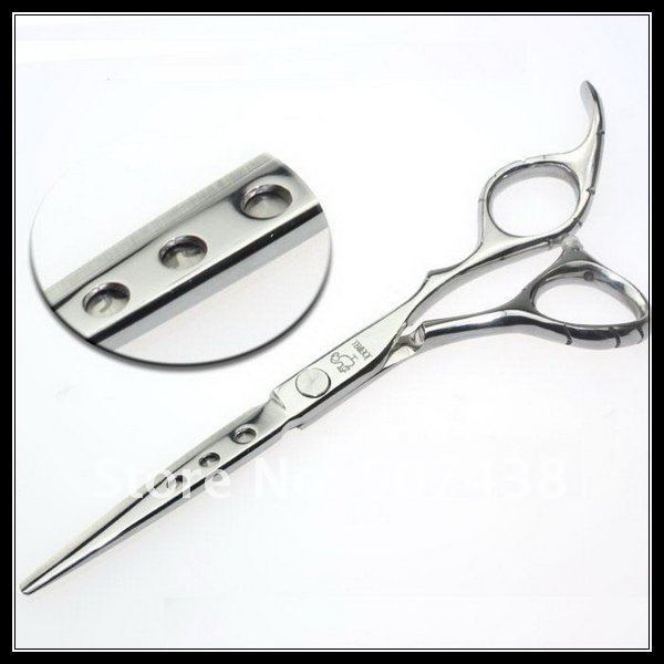 Ножницы для стрижки JOEWELL c изогнутым кольцом ручки и тремя отверстиями на лезвии  10 шт