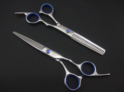 Комплект ножниц SMITH CHU с синими кольцами ручек, для стрижки волос правой рукой