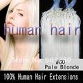 Натуральные волосы на микрокольцах, блонд #60