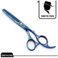 Филировочные ножницы SMITH CHU  синего цвета, с односторонним рисунком 15 см