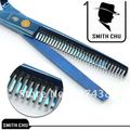 Ножницы для филировки волос SMITH CHU синего цвета, для стрижки волос левой и правой рукой 14 см
