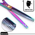 Парикмахерские филировочные ножницы SMITH CHU радужного цвета, для стрижки волос левой и правой рукой 14 см