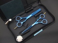 Комплект  парикмахерских ножниц SMITH CHU синего цвета для стрижки волос правой рукой 5 пар